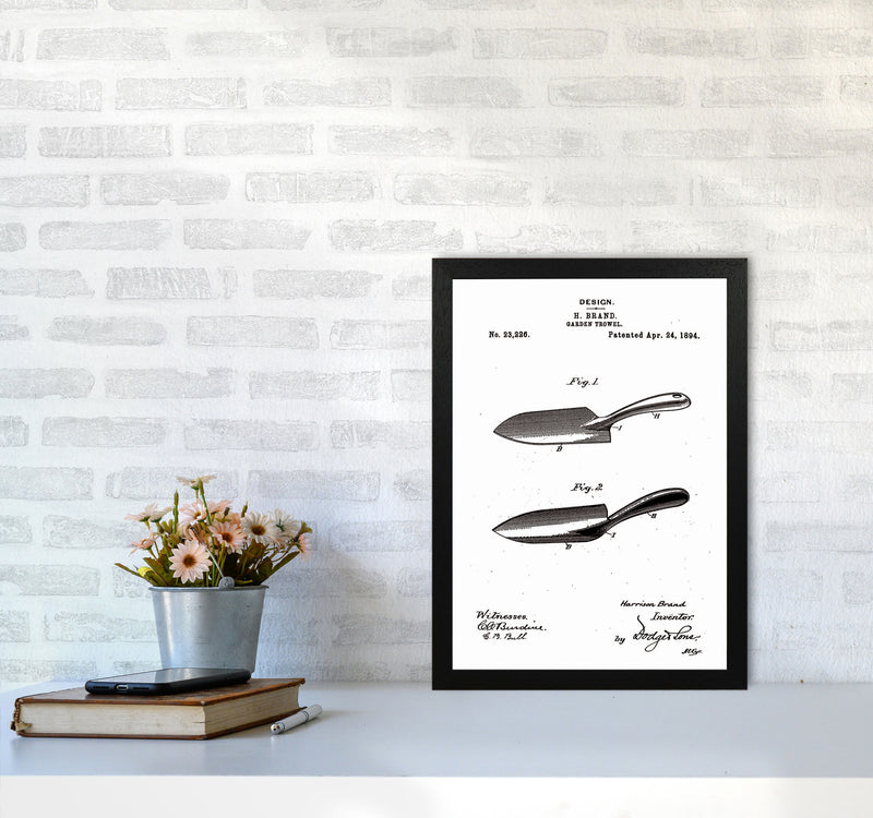 Garden Shovel Patent Art Print by Jason Stanley A3 White Frame