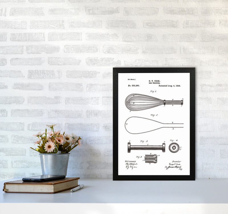 Egg Whipper Patent Art Print by Jason Stanley A3 White Frame