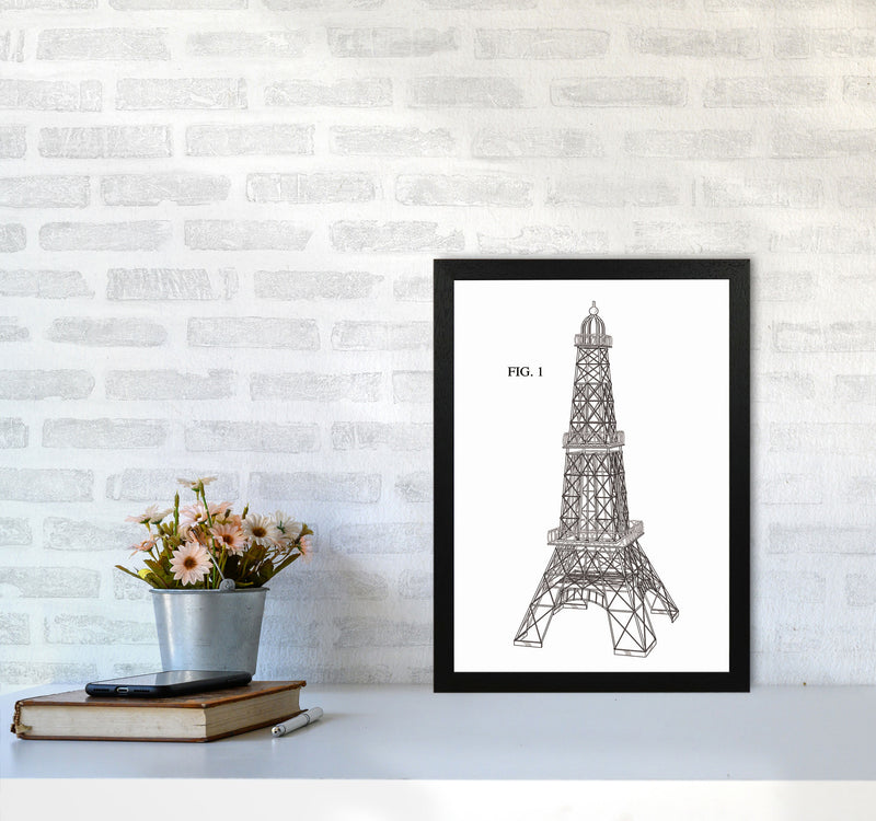 Eiffel Tower Patent Art Print by Jason Stanley A3 White Frame