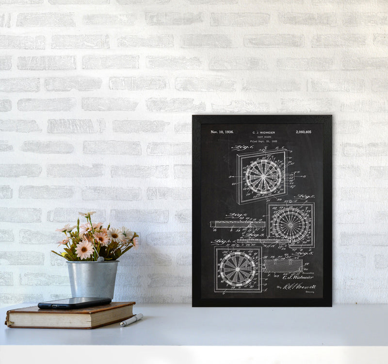 Dart Board Patent Art Print by Jason Stanley A3 White Frame