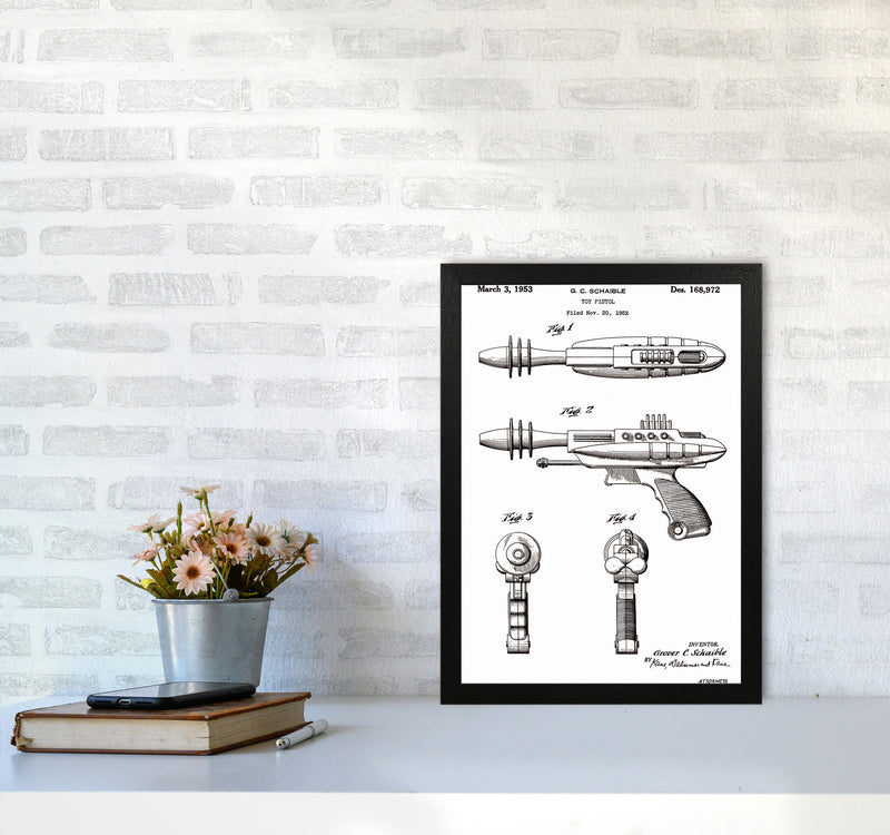 Ray Gun Patent Art Print by Jason Stanley A3 White Frame