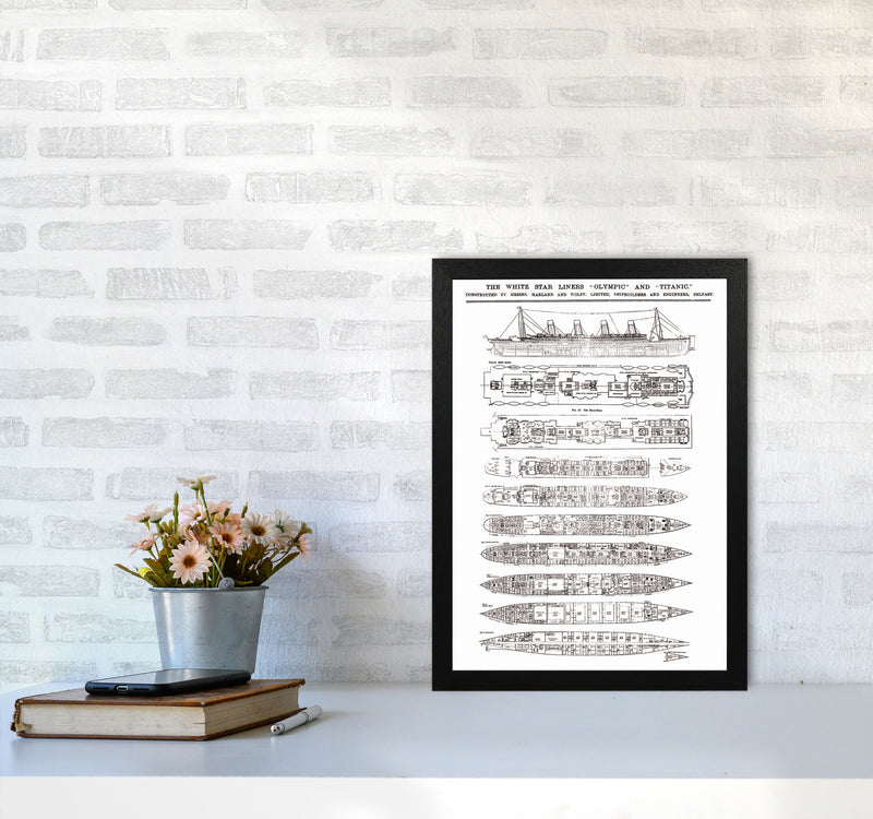 Titanic Patent Art Print by Jason Stanley A3 White Frame