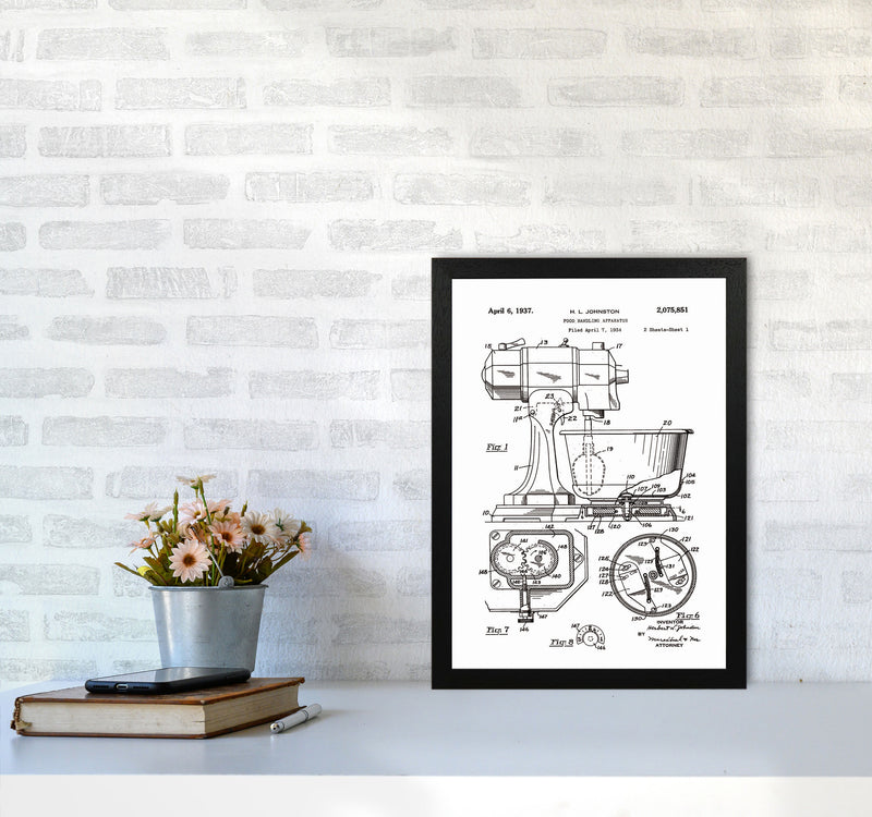 Mixer Patent Art Print by Jason Stanley A3 White Frame