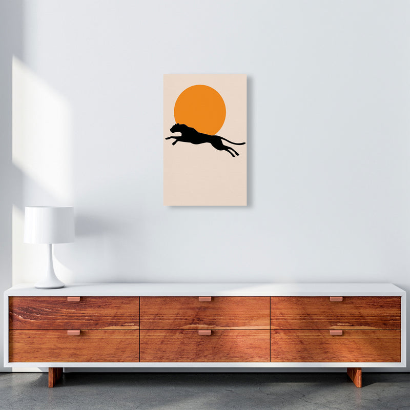 Leaping Leopard Sun Poster Art Print by Jason Stanley A3 Canvas