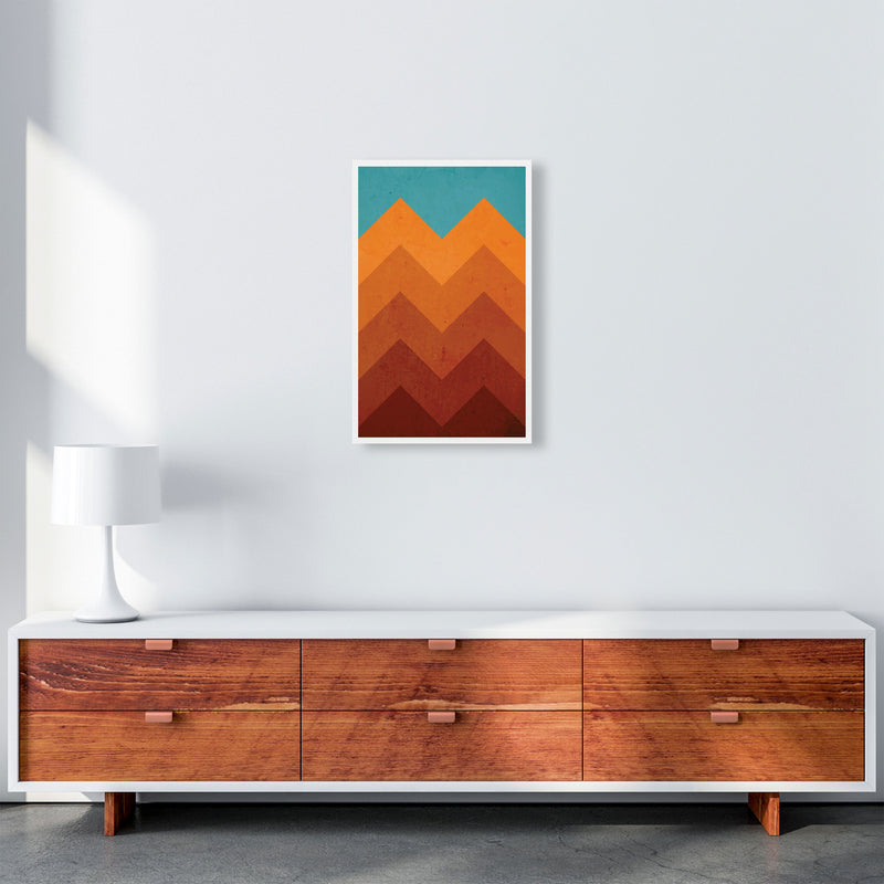 Abstract Orange Mountain Art Print by Jason Stanley A3 Canvas