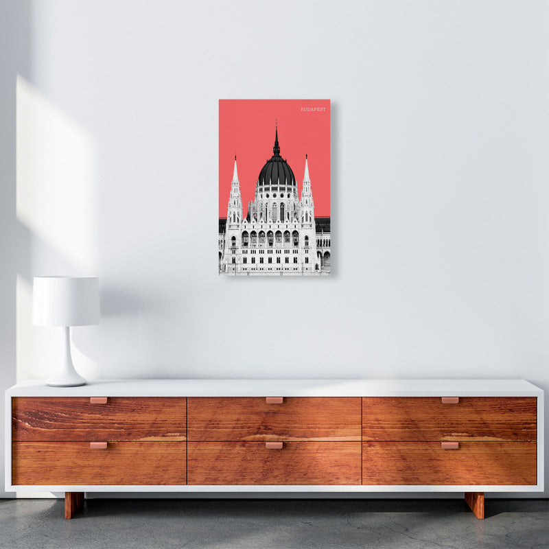 Halftone Budapest Red Art Print by Jason Stanley A3 Canvas