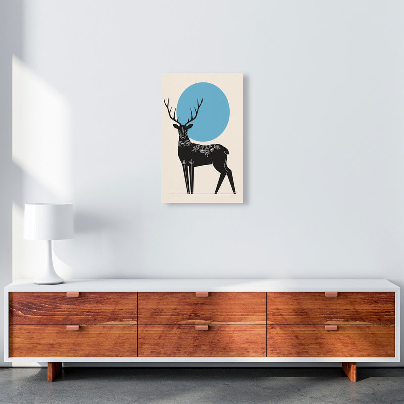 Blue Moonlight Deer Art Print by Jason Stanley A3 Canvas