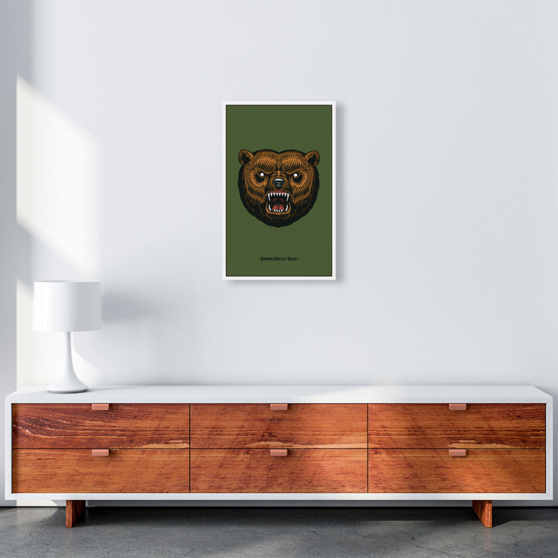 Brown Grizzly Bear Art Print by Jason Stanley A3 Canvas