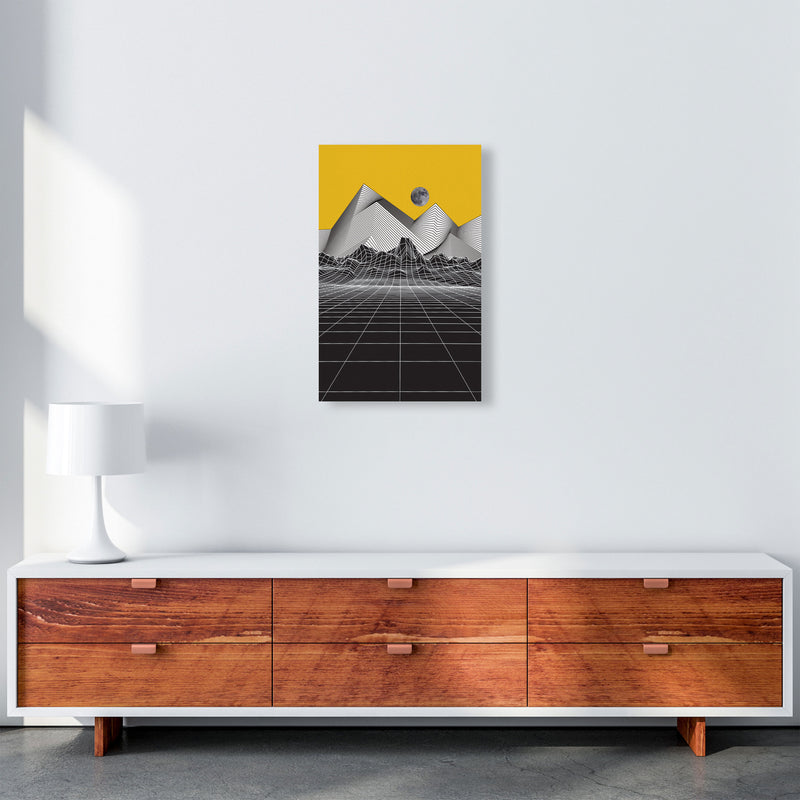 Moon Rise Yellow Art Print by Jason Stanley A3 Canvas