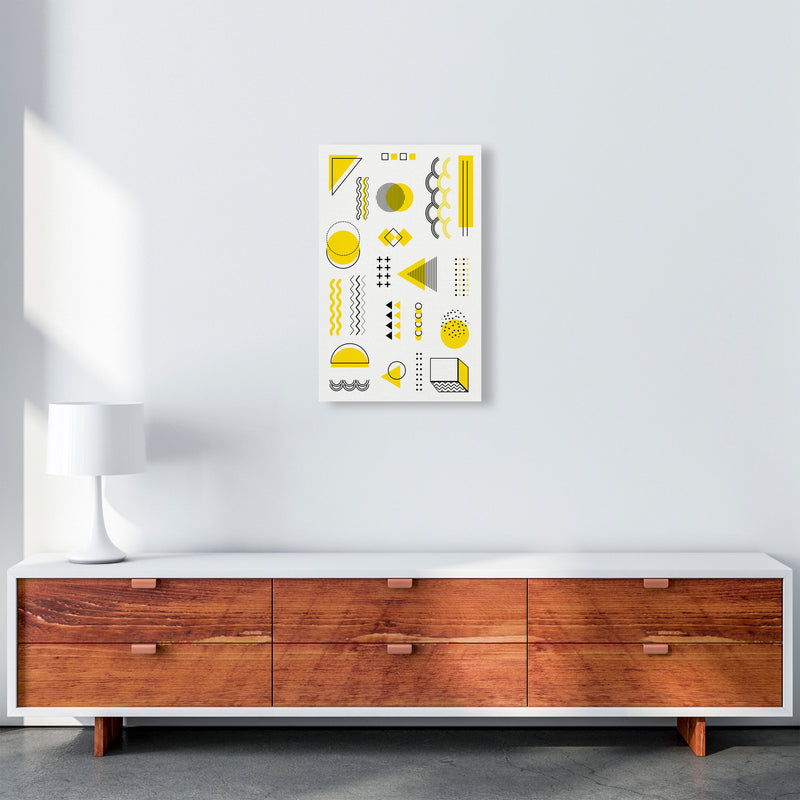 Yellow Shapes Art Print by Jason Stanley A3 Canvas