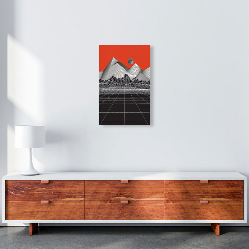 Moon Rise Red Art Print by Jason Stanley A3 Canvas