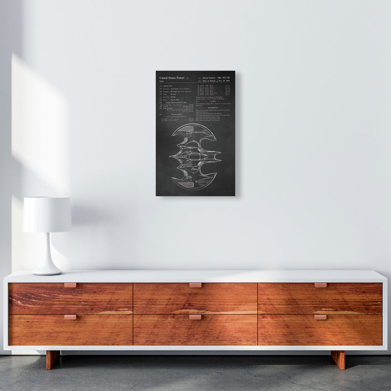 Batwing Patent Side View- Chalkboard Art Print by Jason Stanley A3 Canvas