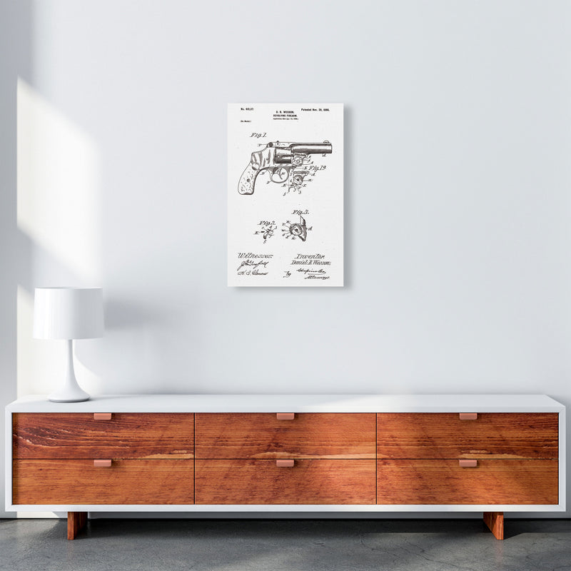 Revolver Patent Art Print by Jason Stanley A3 Canvas