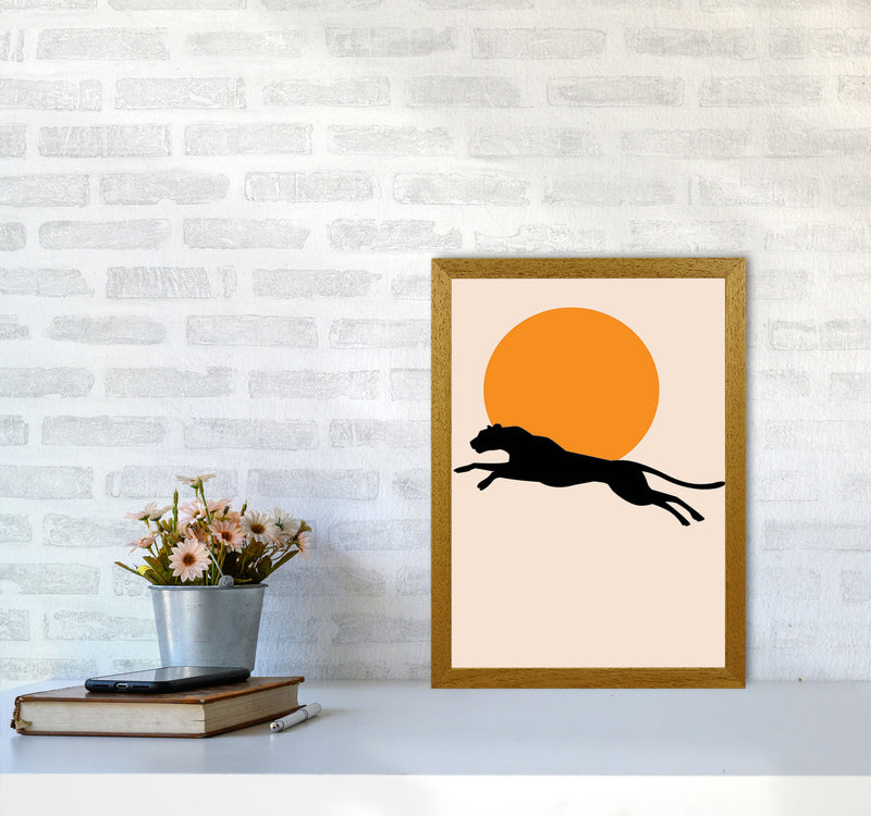 Leaping Leopard Sun Poster Art Print by Jason Stanley A3 Print Only