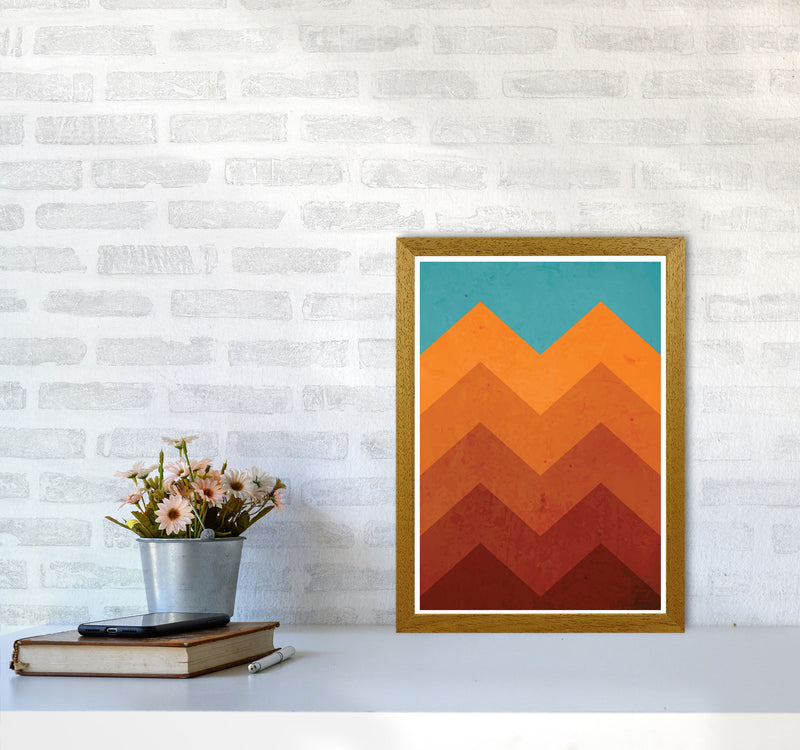 Abstract Orange Mountain Art Print by Jason Stanley A3 Print Only
