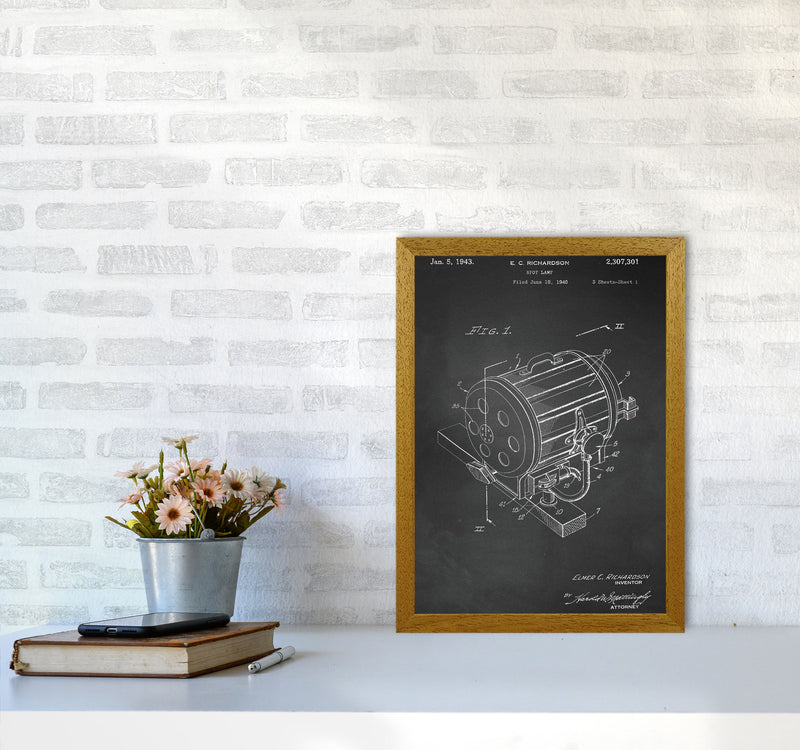 Cinema Spot Light Patent-Chalkboard Art Print by Jason Stanley A3 Print Only