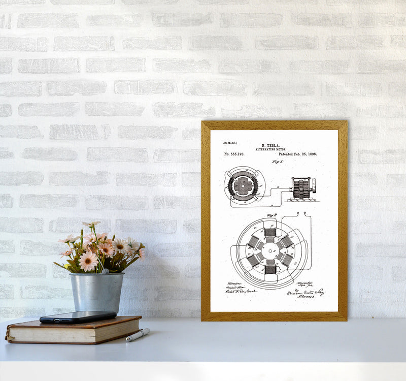 Tesla Alternating Motor Patent Art Print by Jason Stanley A3 Print Only
