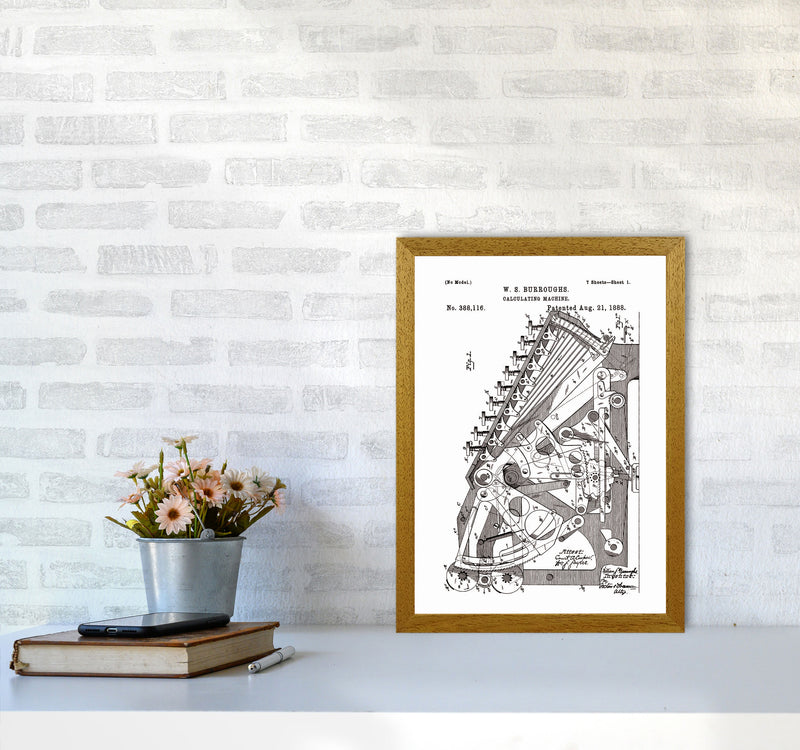 Calculating Machine Patent Art Print by Jason Stanley A3 Print Only