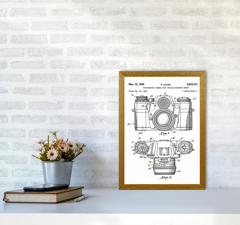 Photographic Camera Patent Art Print by Jason Stanley A3 Print Only