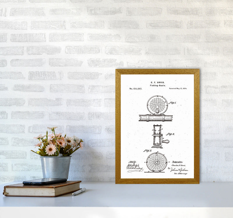 Fly Fishing Reel Patent Art Print by Jason Stanley A3 Print Only