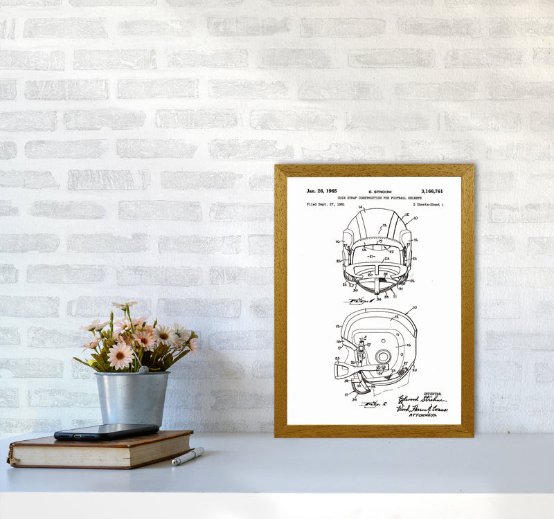 Football Helmet Patent 2 Art Print by Jason Stanley A3 Print Only