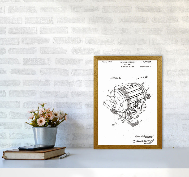 Cinema Spot Light Patent Art Print by Jason Stanley A3 Print Only