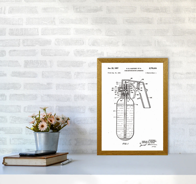 Fire Extinguisher Patent Art Print by Jason Stanley A3 Print Only