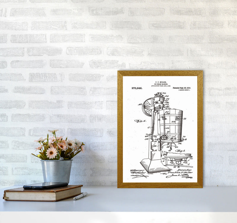 Ice Cream Machine Patent Art Print by Jason Stanley A3 Print Only