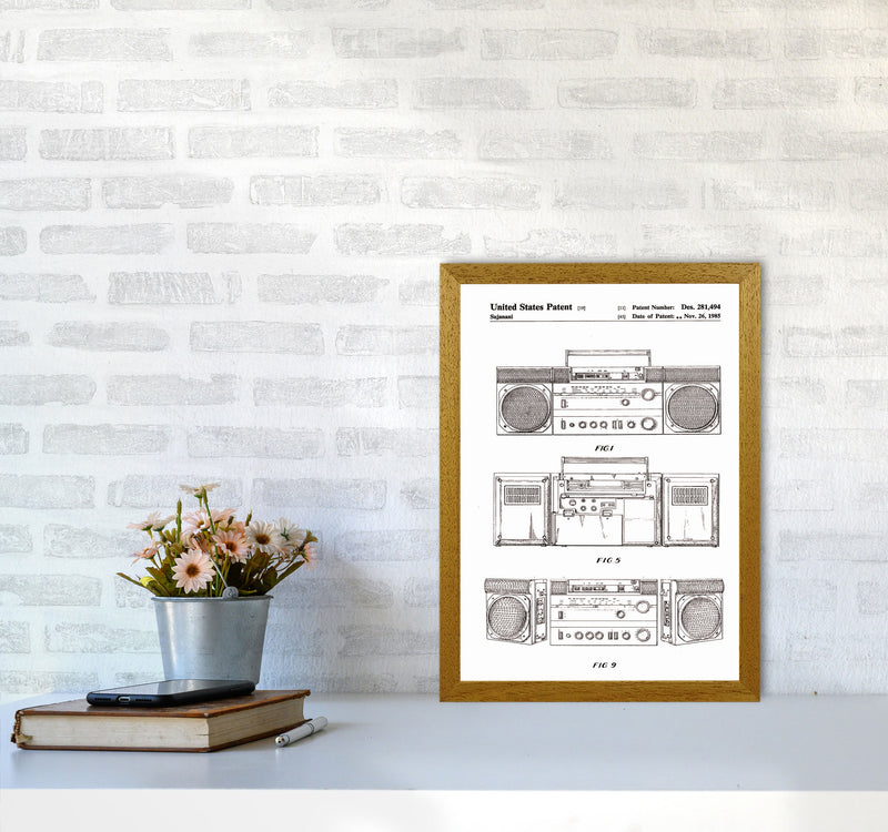 Ghetto Blaster Patent Art Print by Jason Stanley A3 Print Only