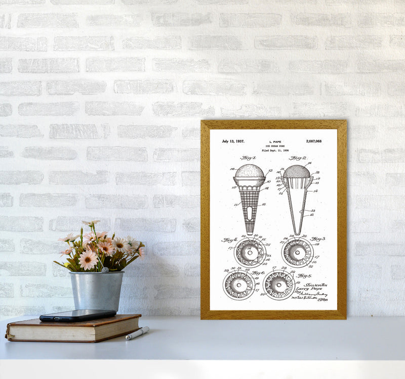 Ice Cream Cone Patent Art Print by Jason Stanley A3 Print Only