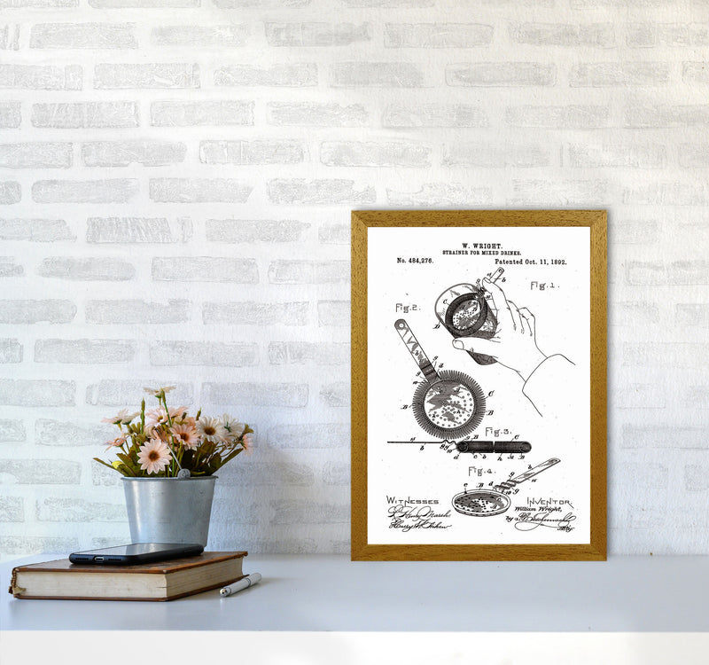 Drink Strainer Patent Art Print by Jason Stanley A3 Print Only