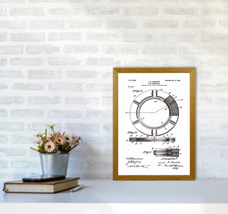 Life Preserver Patent Art Print by Jason Stanley A3 Print Only