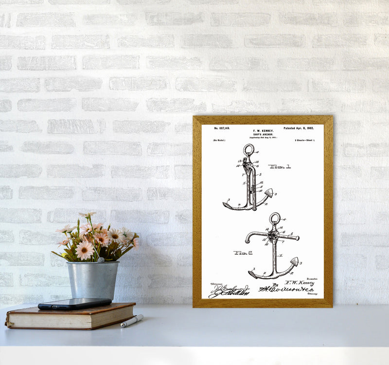 Anchor Patent White Art Print by Jason Stanley A3 Print Only