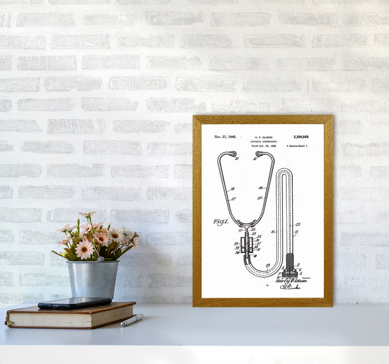 Stethoscope Patent Art Print by Jason Stanley A3 Print Only