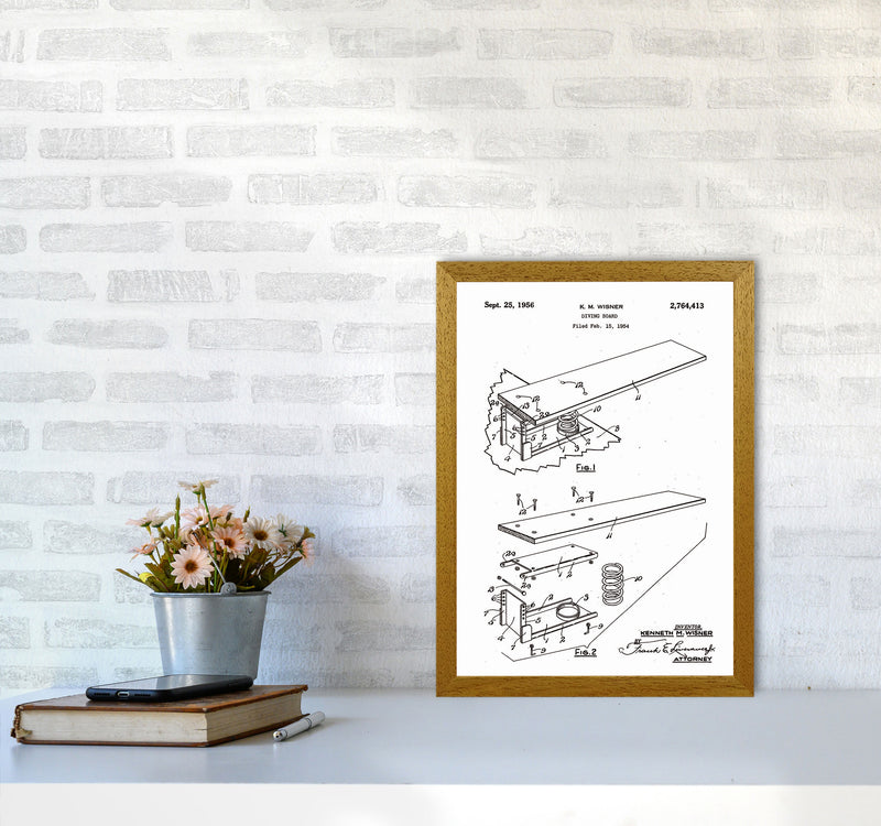 Diving Board Patent Art Print by Jason Stanley A3 Print Only