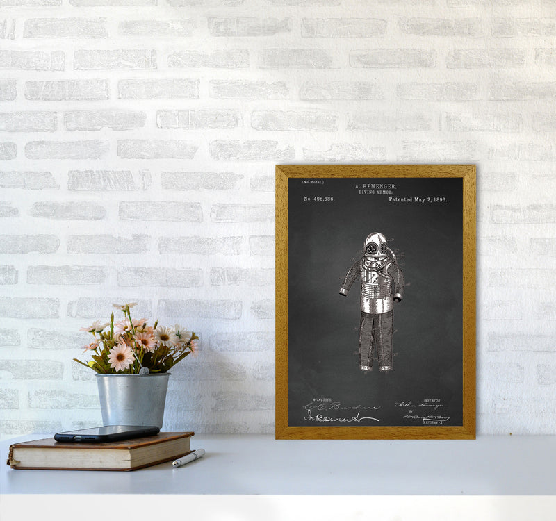 Diving Armor Patent Art Print by Jason Stanley A3 Print Only