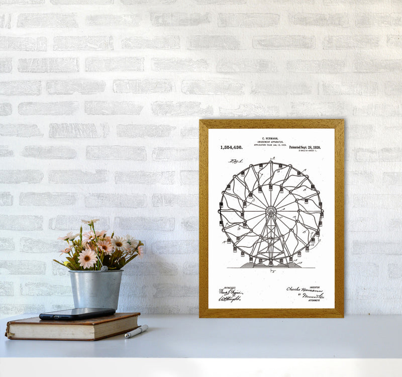 Ferris Wheel Patent Art Print by Jason Stanley A3 Print Only