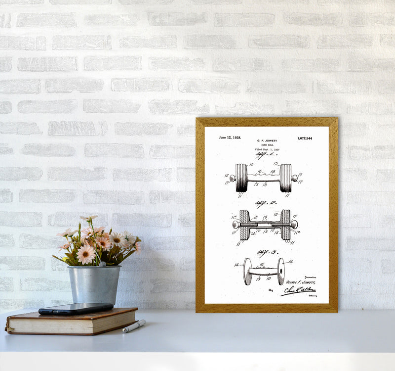 Dumb Bell Patent Art Print by Jason Stanley A3 Print Only