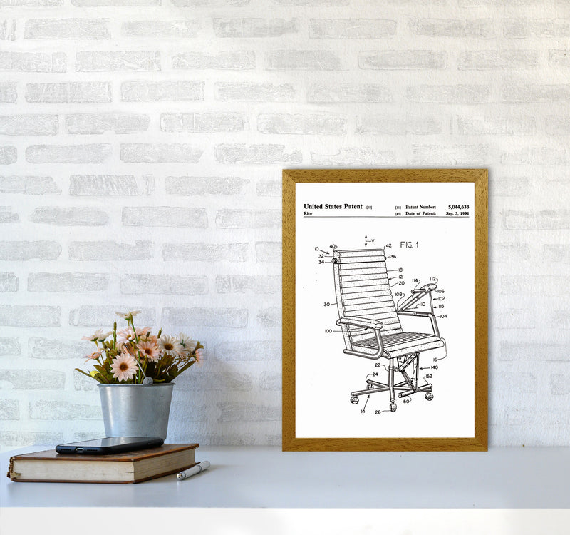 Desk Chair Patent Art Print by Jason Stanley A3 Print Only