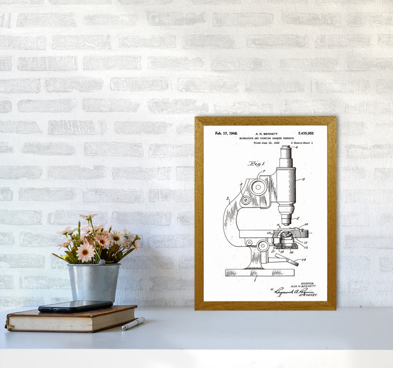 Microscope Patent Art Print by Jason Stanley A3 Print Only