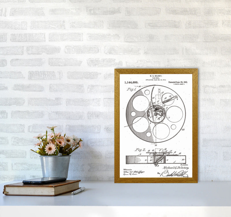 Film Reel Patent Art Print by Jason Stanley A3 Print Only
