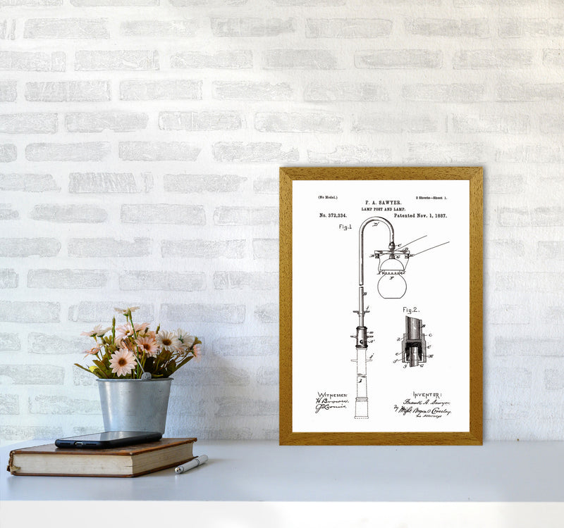 Lamp Post Patent Art Print by Jason Stanley A3 Print Only