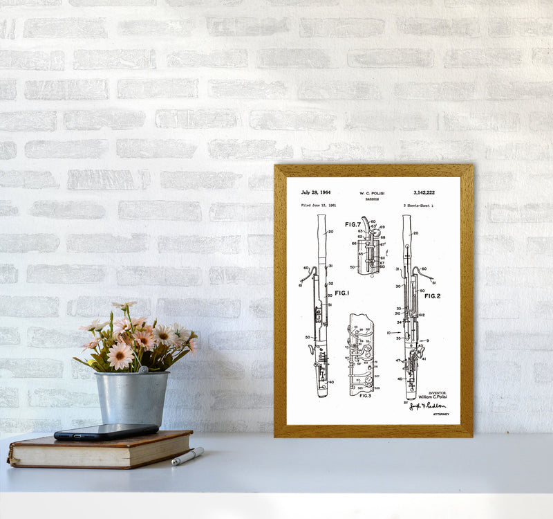 Bassoon Patent Art Print by Jason Stanley A3 Print Only