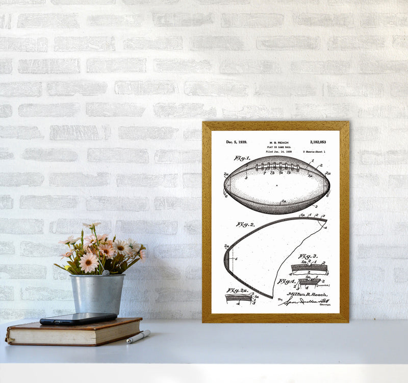 Football Patent Art Print by Jason Stanley A3 Print Only