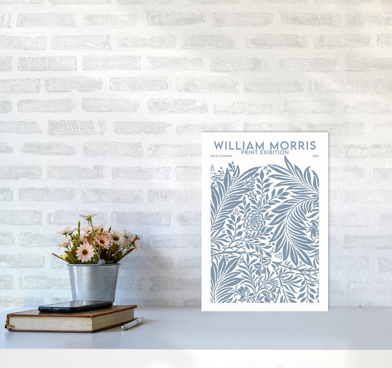 William Morris Print Exibition White Art Print by Jason Stanley A3 Black Frame