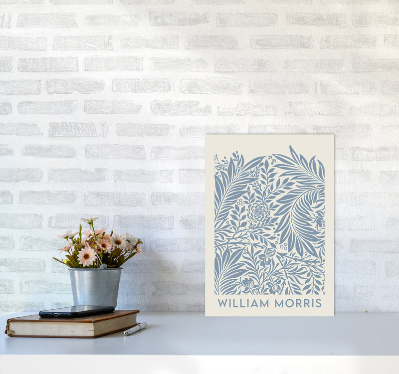 William Morris- Blue Wild Flowers Art Print by Jason Stanley A3 Black Frame