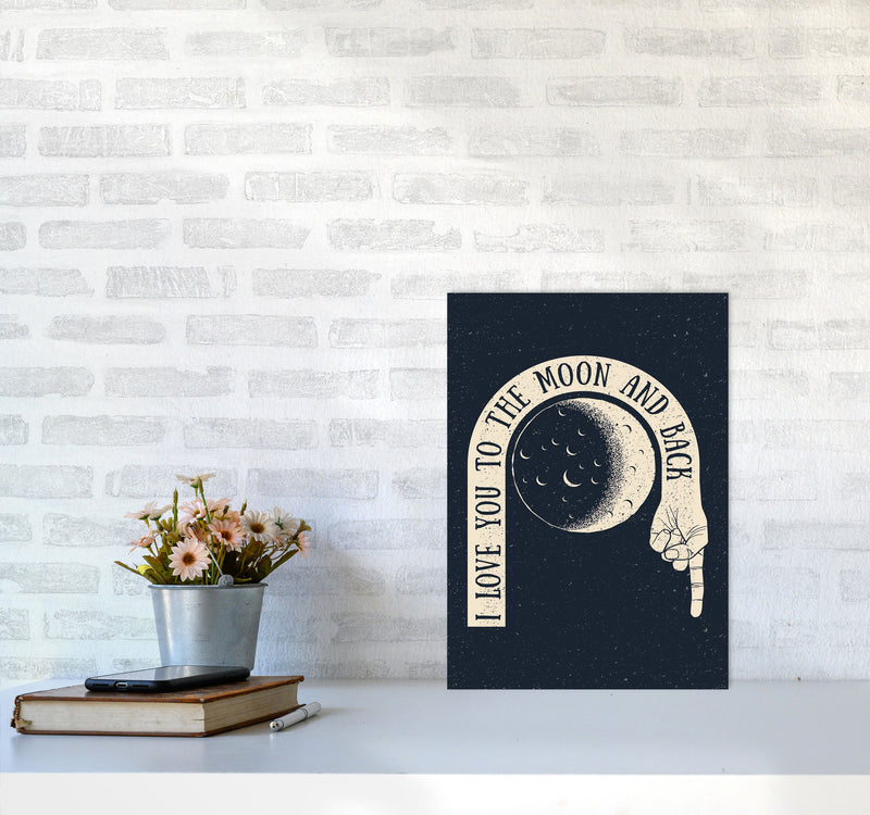 I Love You To The Moon And Back Art Print by Jason Stanley A3 Black Frame