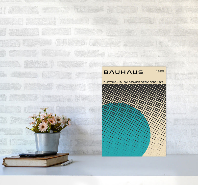 Bauhaus Geometric Teal Vibe II Art Print by Jason Stanley A3 Black Frame