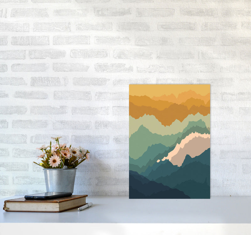 Japanese Mountain Topography Art Print by Jason Stanley A3 Black Frame