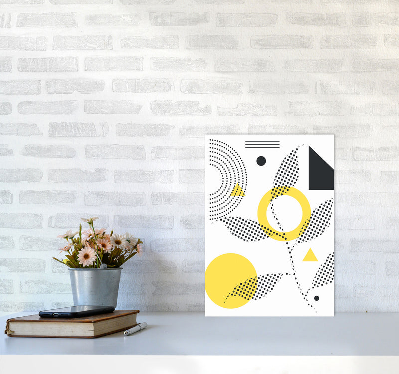 Abstract Halftone Shapes 2 Art Print by Jason Stanley A3 Black Frame